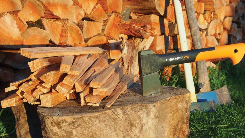 stacking firewood