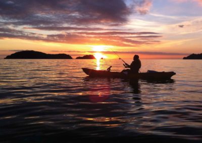 Paddling for dinner